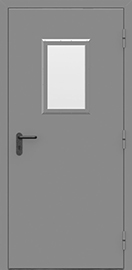 Противопожарная однопольная дымогазонепроницаемая дверь EIS-60 с огнестойким стеклом ДПМ 2.1-0.9 СТ