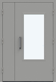 Техническая двупольная дверь со стеклом ДМ 2.1-1.3 СТ